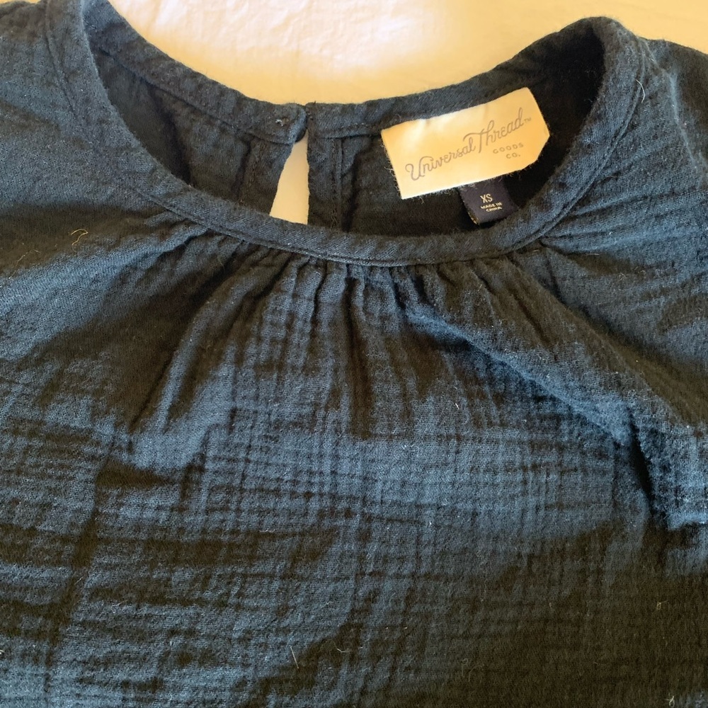 Linen puffy sleeve top